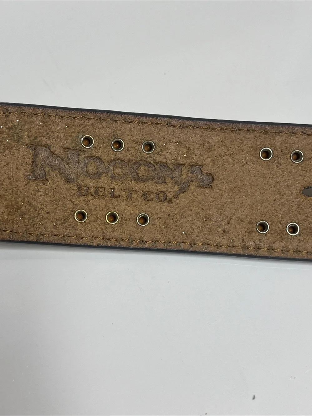 Nocona Tan Leather Belt with Crystal Starburst Accents